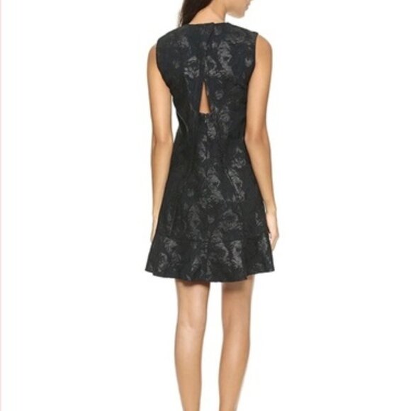 Rebecca Taylor Floral Raffia Jacquard Dress Size 0 - Picture 2 of 4